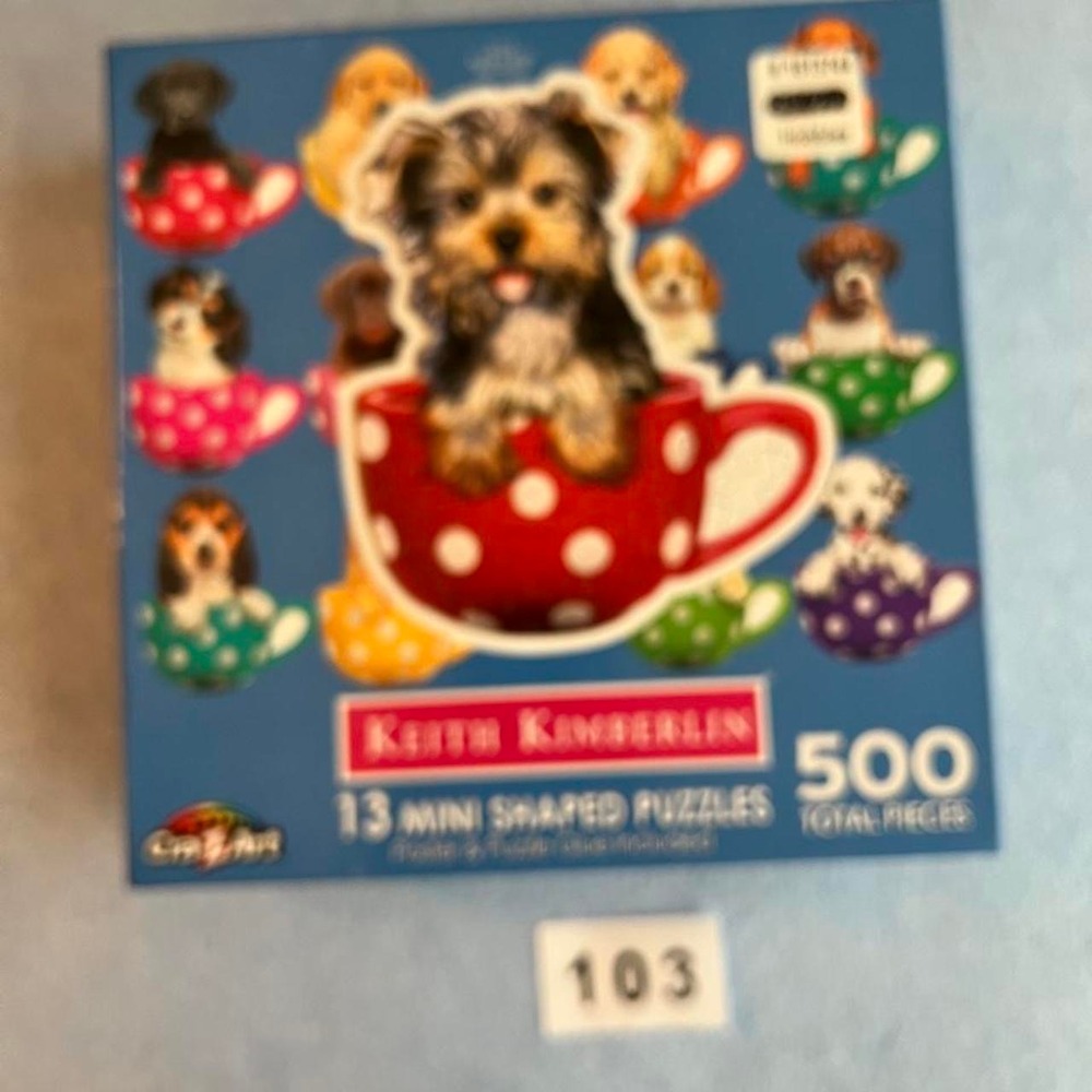 Cra-Z-Art Keith Kimberlin 13 Pups in Cups Mini Shaped Puzzles 500 Pieces 0079